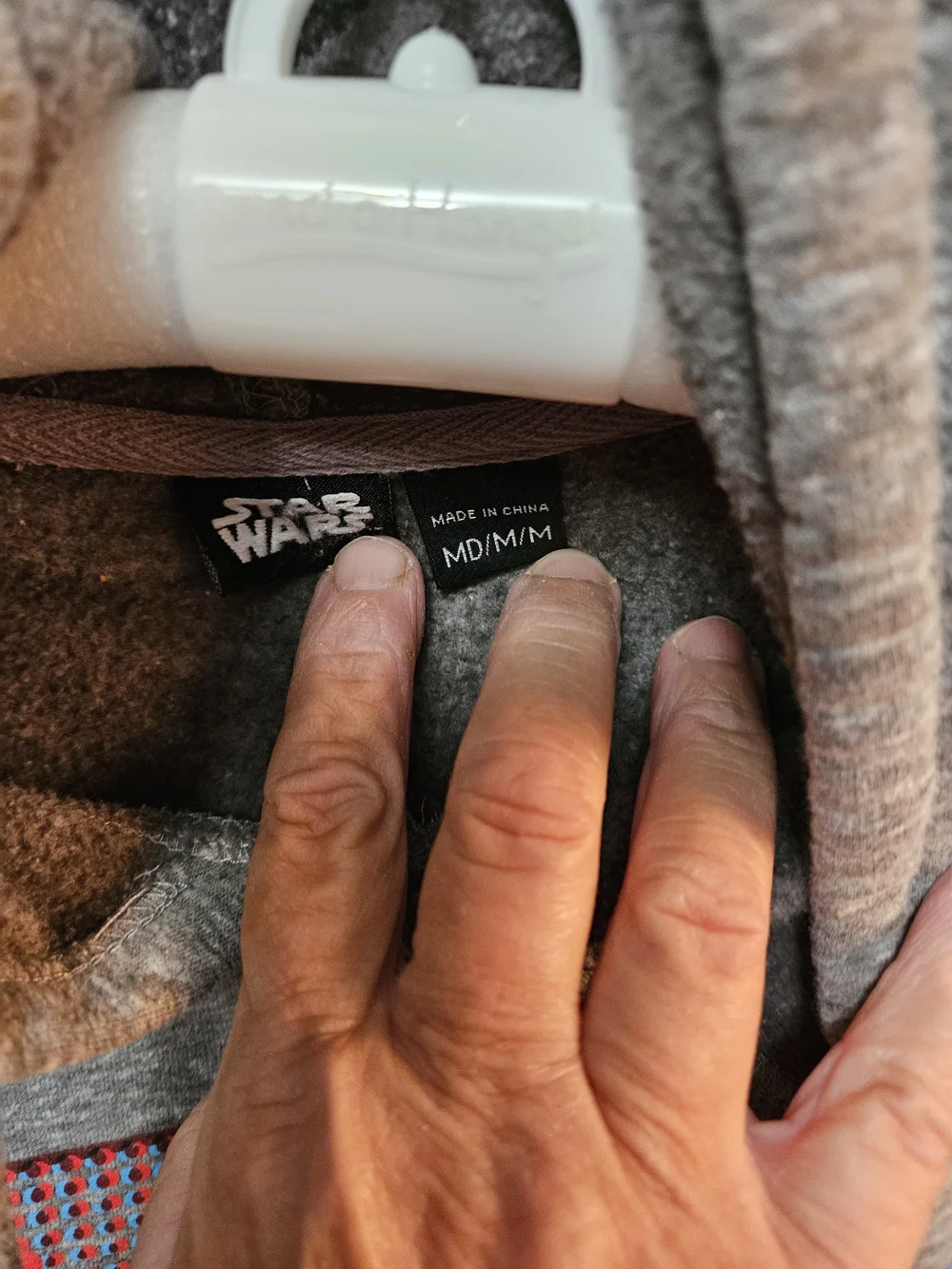 Star Wars Men's Gray Crewneck Hoodie with Red Accent Logo
